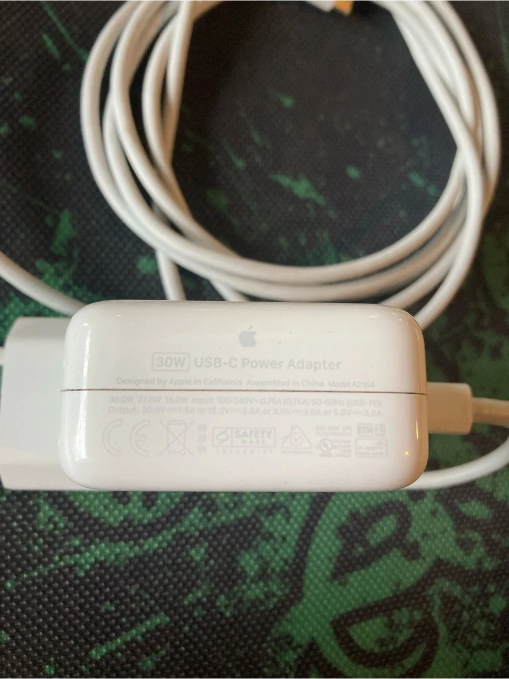 Apple White USB-C Power Adapter with Integrated Cable and Foldable Plug